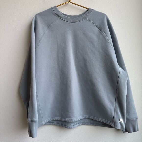 Vuori Black Restore Oversized Crewneck Sweat Fleece Size XL Light Blue Cloud - Picture 1 of 8